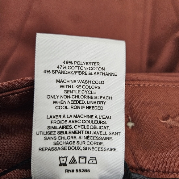 Express Slim Ankle Sailor Dress Pants Terracotta Brown Red High Rise Stretch 10 - Picture 6 of 7